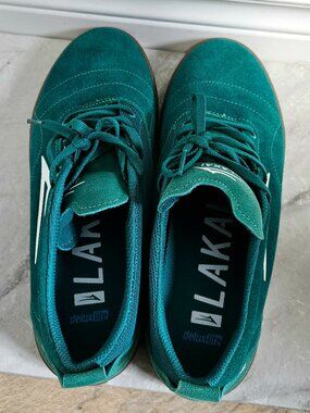 Lakai Suede Skate Shoes – Teal/Brown Gum Sole – Men’s Size 11
